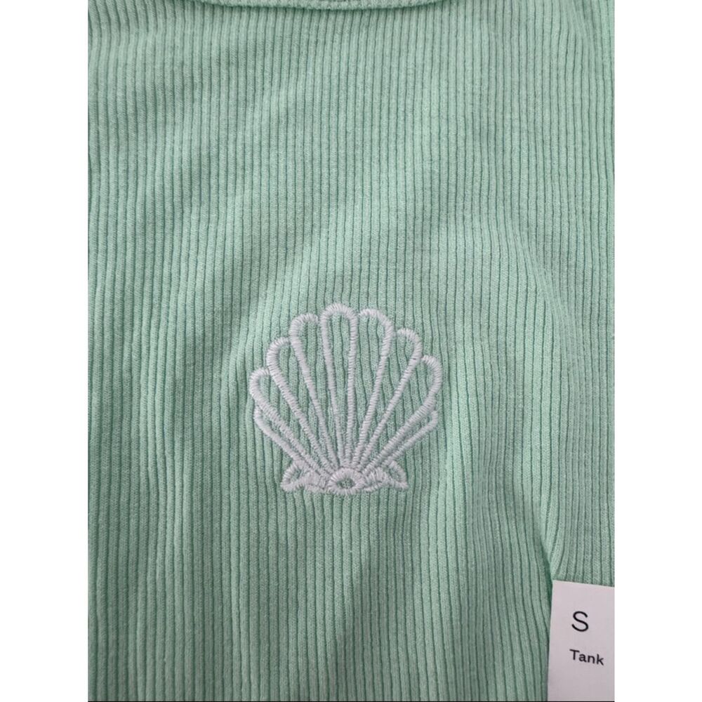 wild fable Light Mint Ribbed Shell-Embroidered Tank - Picture 2 of 3